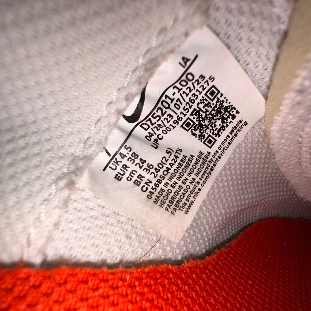 Nike Waffle One DZ5201-100 Leopard Print Swoosh White Orange Women’s 7 Shoes - Picture 14 of 16